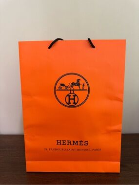 Hermes Orange Shopping Gift Bag 15.5””x11.5" Paper Bags